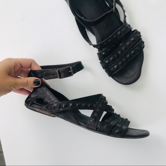 Elisanero black studded gladiator boho sandals - Picture 2 of 7